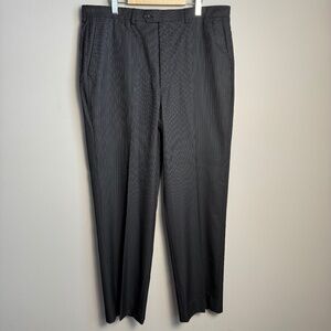Haggar Men's Pin Striped Business Dress Trouser Pant Black Size May Be Altered